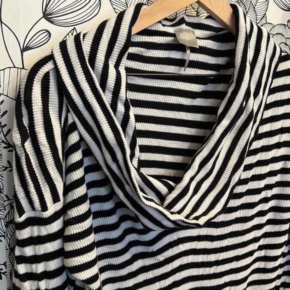 Stripe Cowl Neck Long Sleeve - Picture 2 of 3